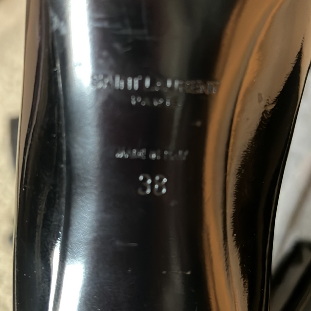 YSL black shiny leather pointy toe pump - Picture 7 of 9
